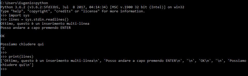 input multi-linea python